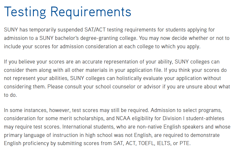 纽约州立大学宣布不再要求学生提交SAT或ACT成绩！公布标化政策TOP30有哪些？(图1)